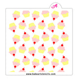 Cute Cupcakes Pattern Stencil Set