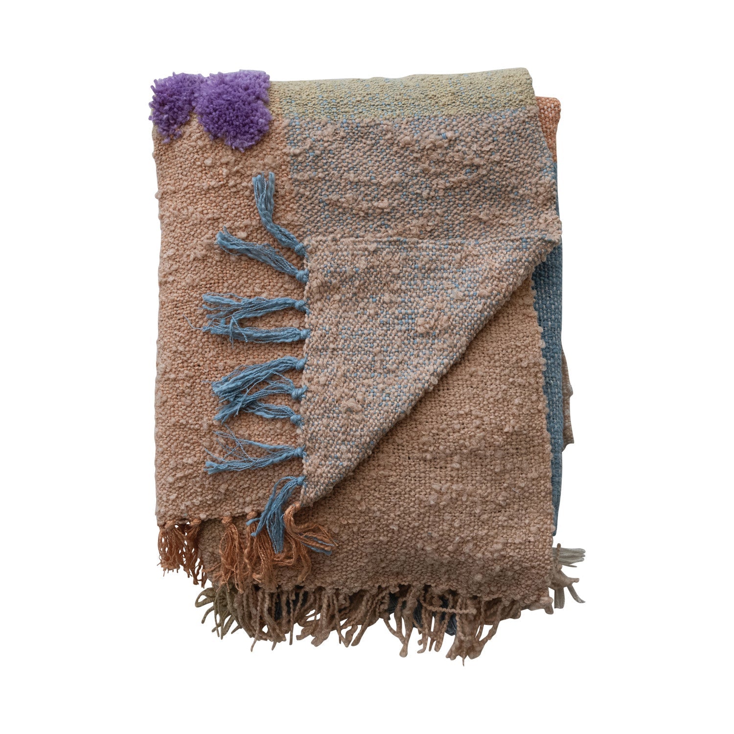 Tufted & Embroidered Butterfly & Insect Woven Throw Blanket | 60