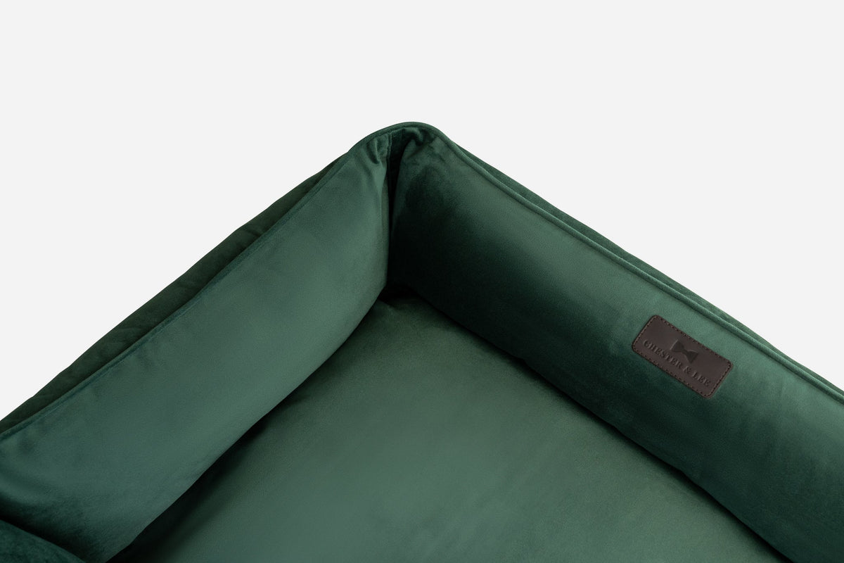 Chester & Lee | Classic Velvet Sleeper Dog Bed Green by Chester & Lee, product image 6