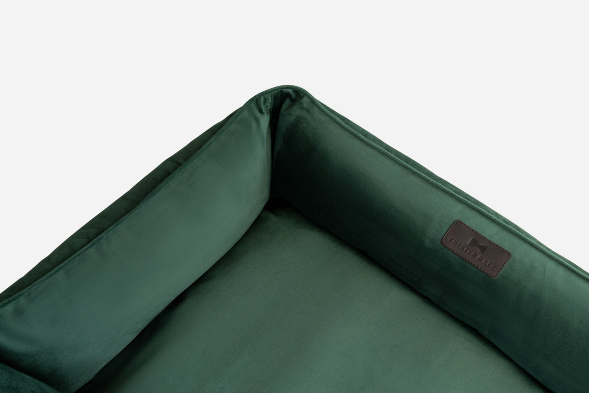 Chester & Lee | Classic Velvet Sleeper Dog Bed Green by Chester & Lee, product image 8