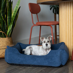 Chester & Lee | Fancy Corduroy Sleeper Dog Bed Blue by Chester & Lee, product image 4