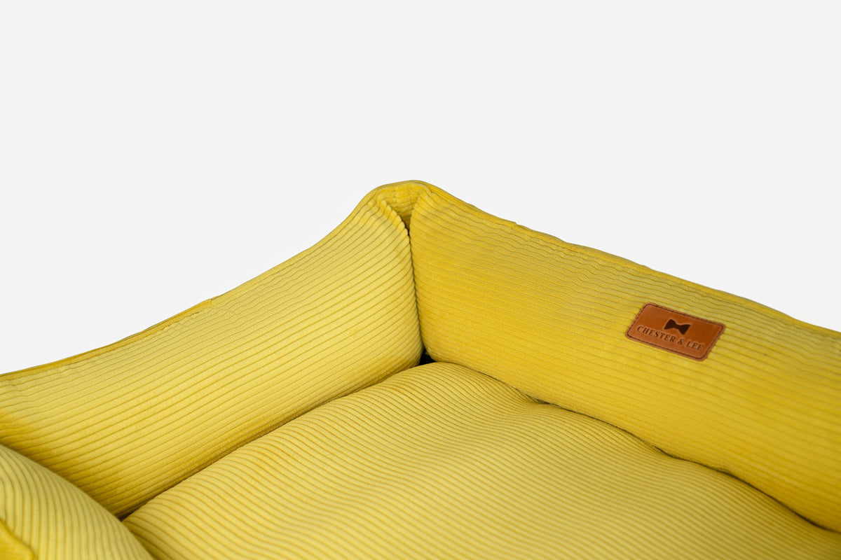 Chester & Lee | Fancy Corduroy Sleeper Dog Bed Sunny Yellow by Chester & Lee, product image 8