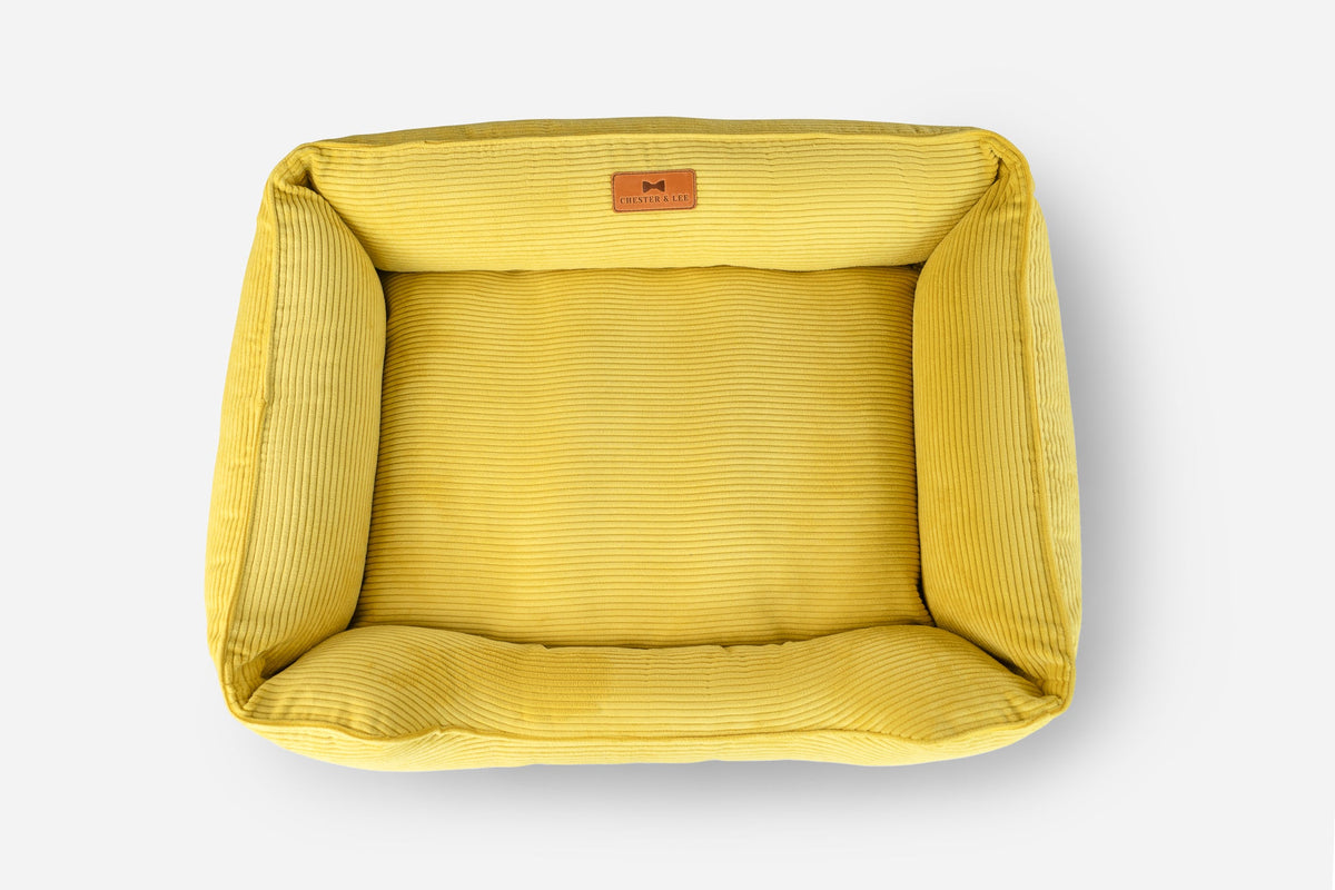 Chester & Lee | Fancy Corduroy Sleeper Dog Bed Sunny Yellow by Chester & Lee, product image 6