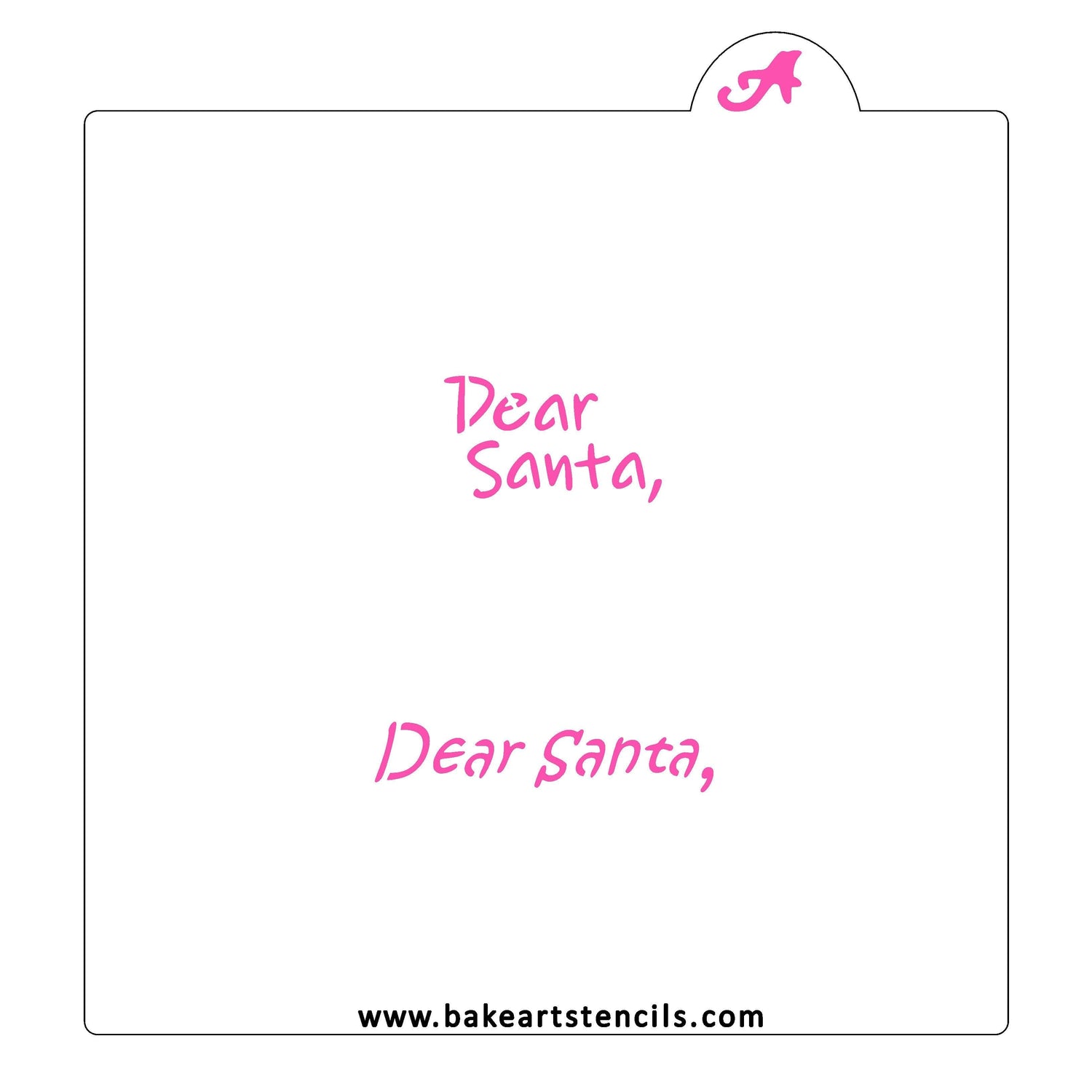 Dear Santa Cookie Stencil