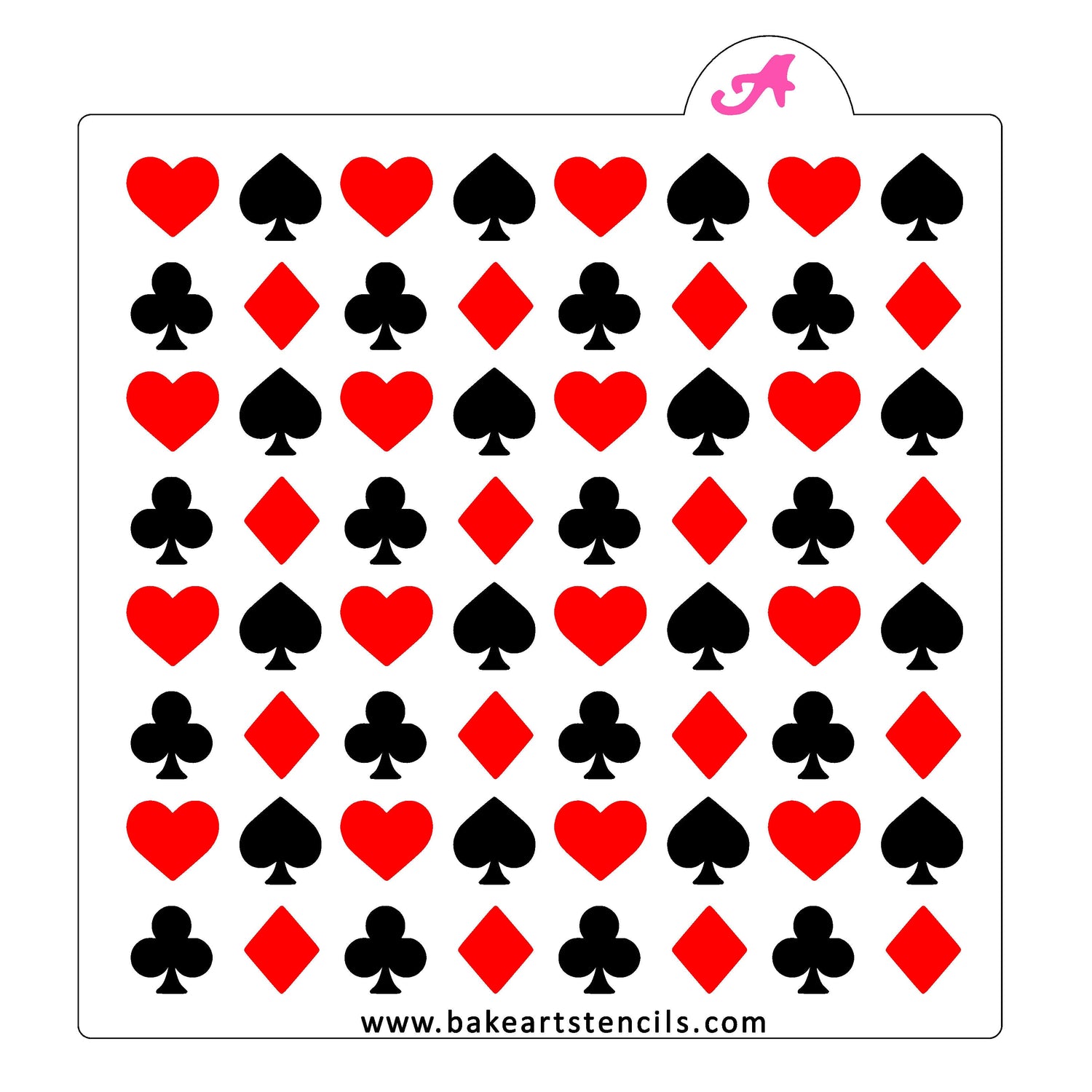 Playing Cards Pattern Cookie Stencil