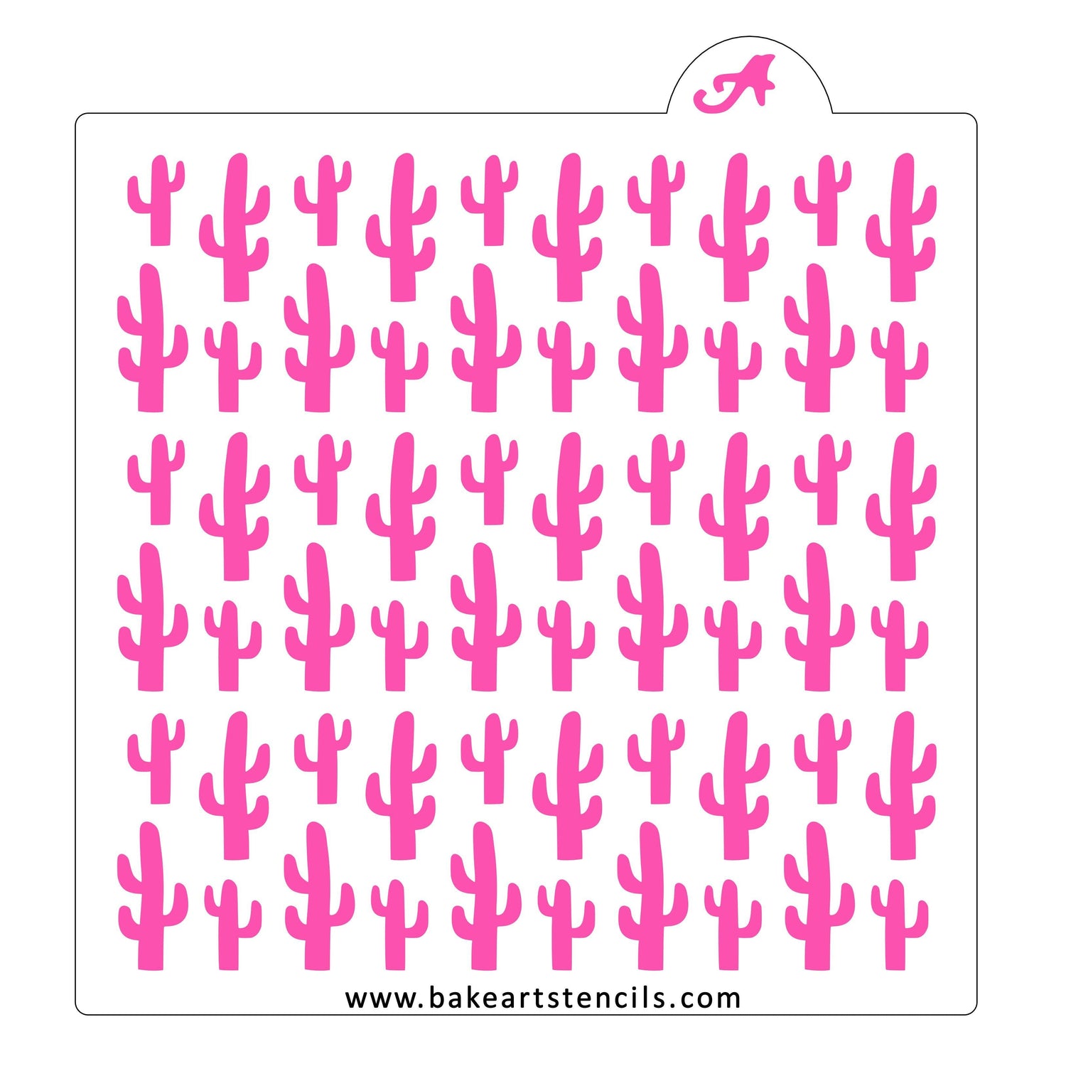Desert Cactus Pattern Stencil