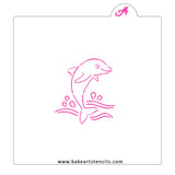 Diving Dolphin PYO Cookie Stencil