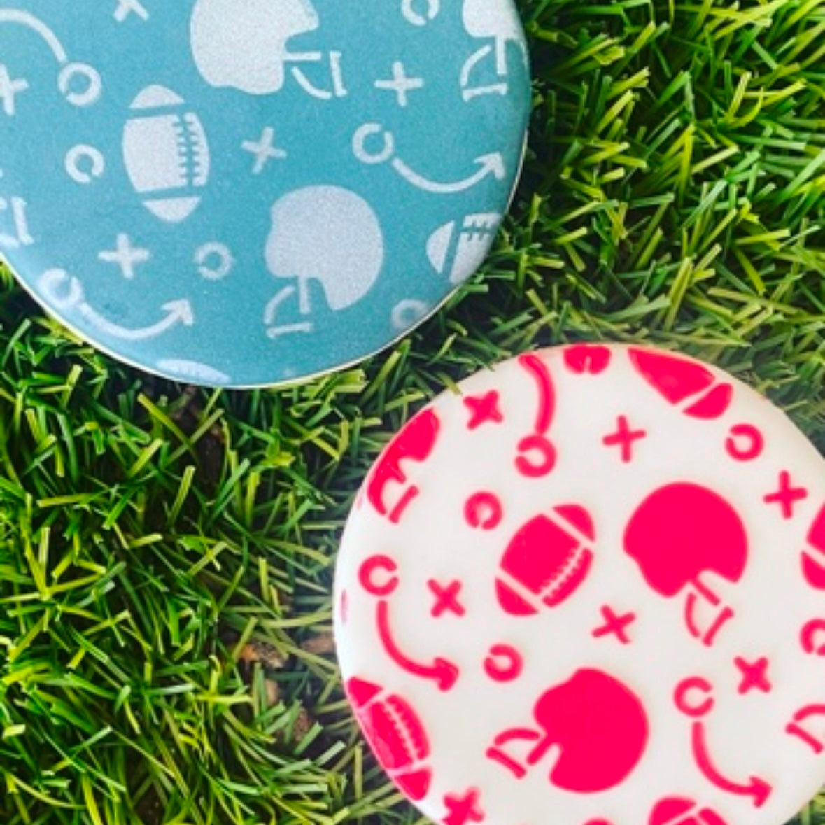 Game Day Cookie Stencil: Football, Helmets, Plays