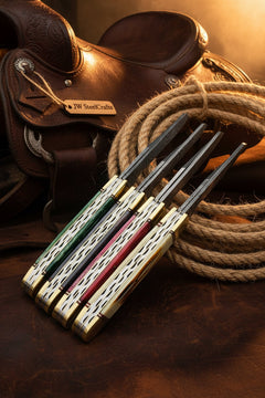 Ranchfold Pocket Folding Knife Set 7.5" Handmade Set of 4 by JW SteelCrafts, product image 7