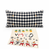 NEW! WINTER BUNDLE 26:  3 seasons + GINGHAM/BUFFALO CHECK pillow: SNOWMAN SCARVES / XOXO / CARROT PATCH