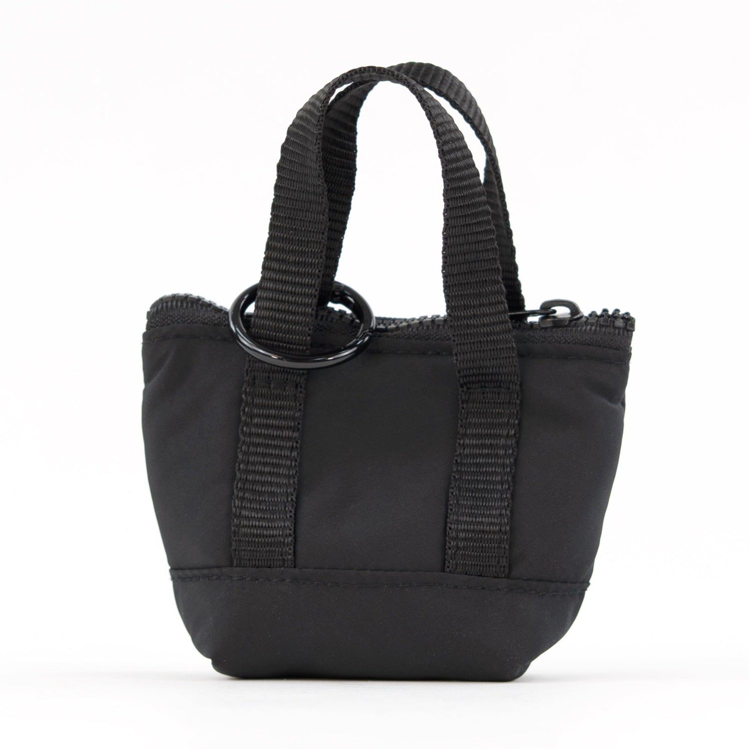 packlab Micro Nano Tote Keychain - Black Mini Tote Bag Coin Purse for Cards, Lip Balm & Everyday Essentials