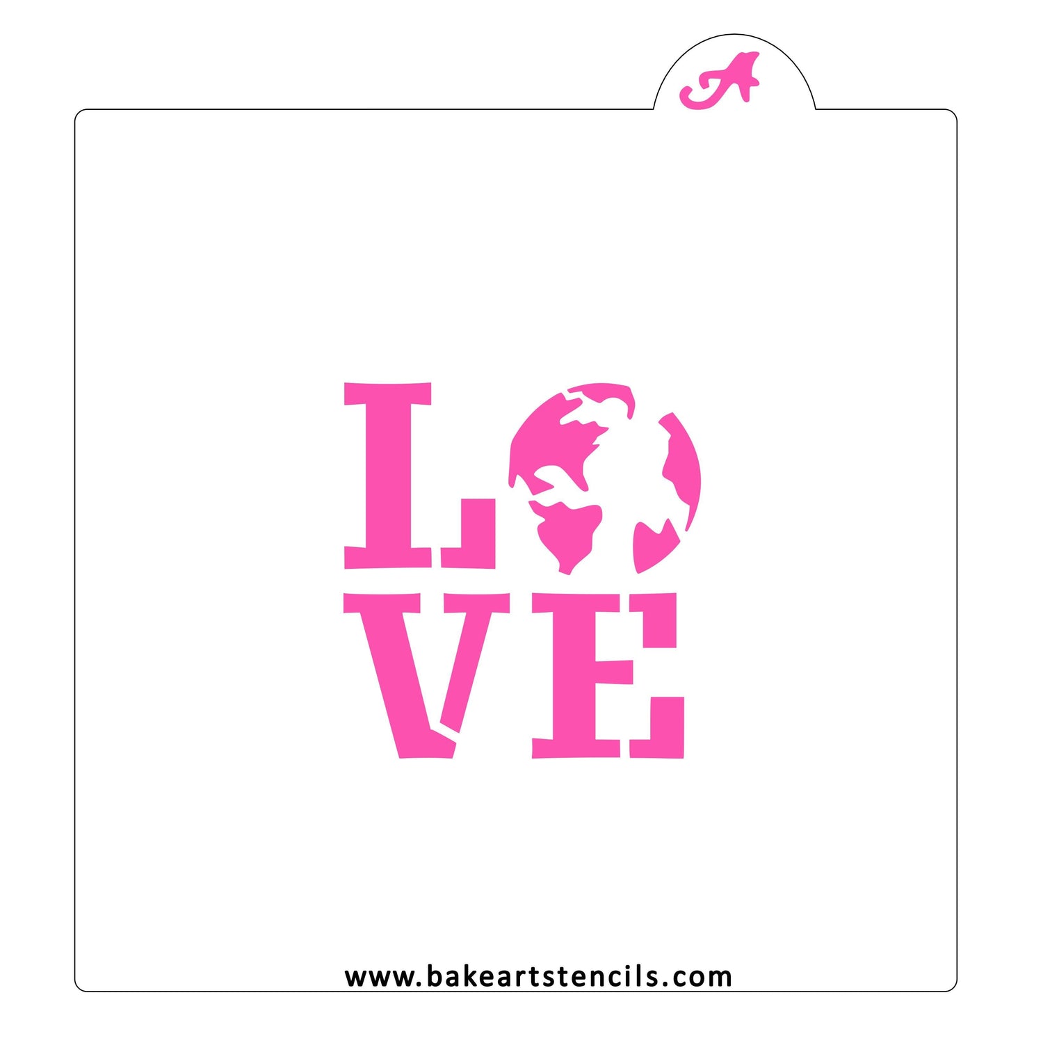 Earth Love Cookie Stencil