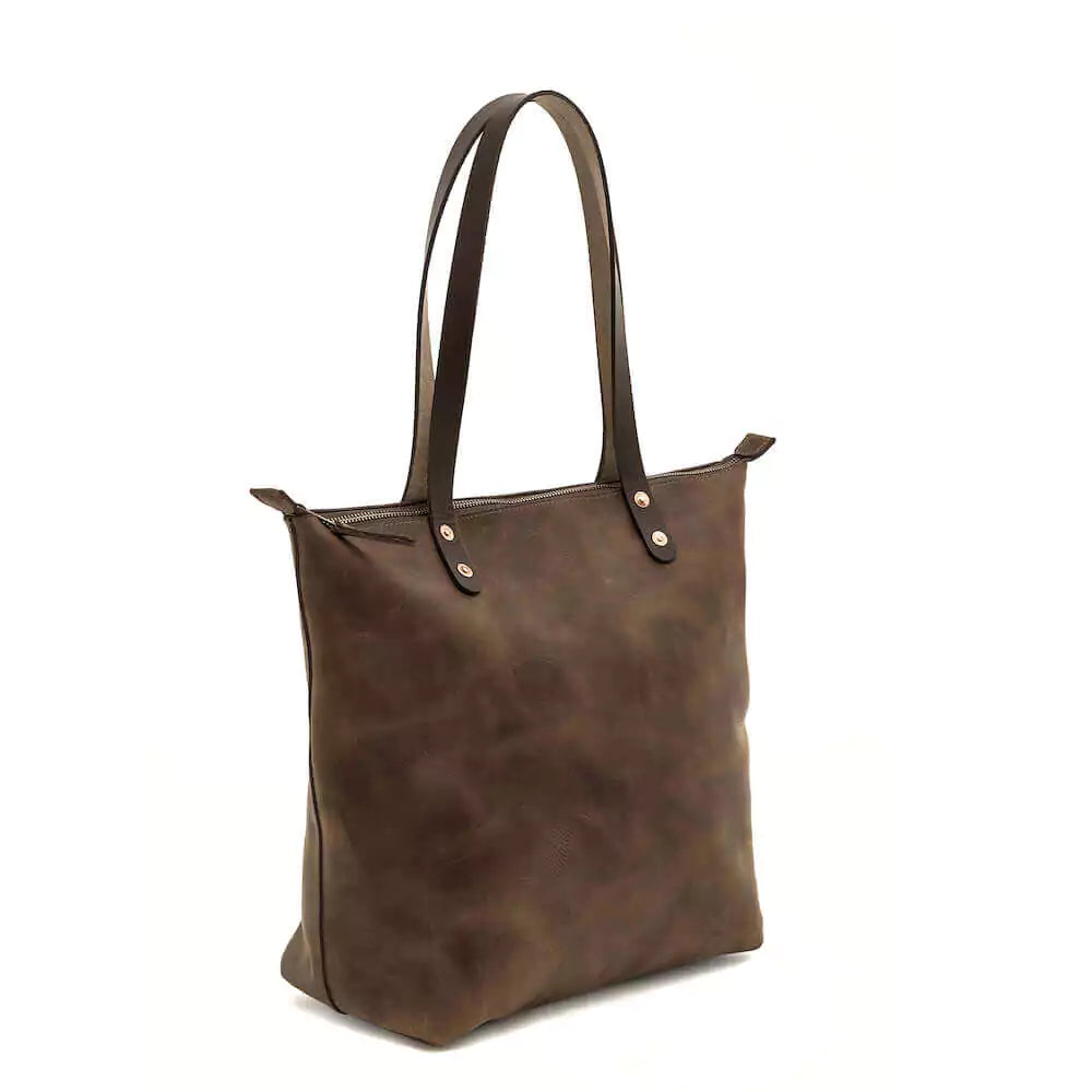 Eden LARGE Leather Tote Bag - Zippered