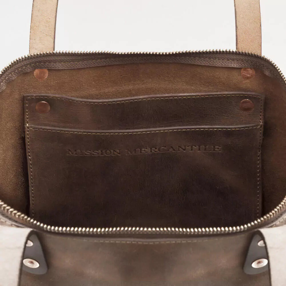 Eden LARGE Leather Tote Bag - Zippered