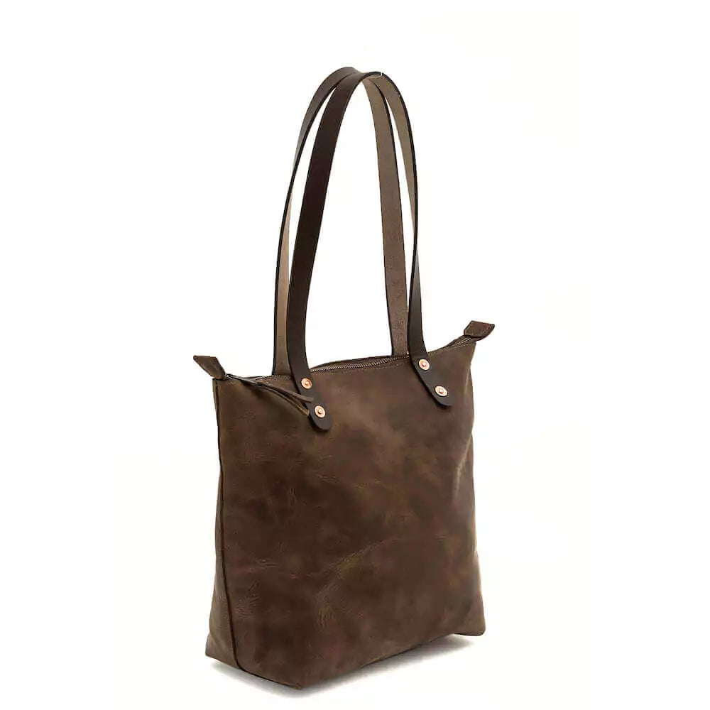 Eden SMALL Leather Tote Bag - Zippered