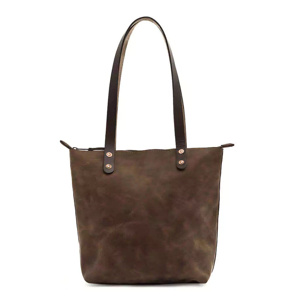 Eden SMALL Leather Tote Bag - Zippered
