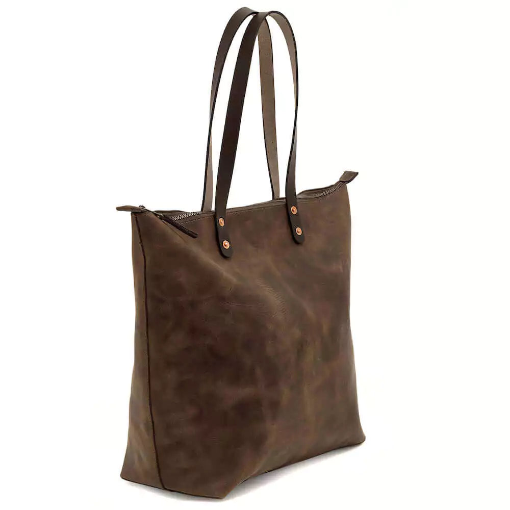 Eden OVERSIZED Leather Tote Bag - Zippered