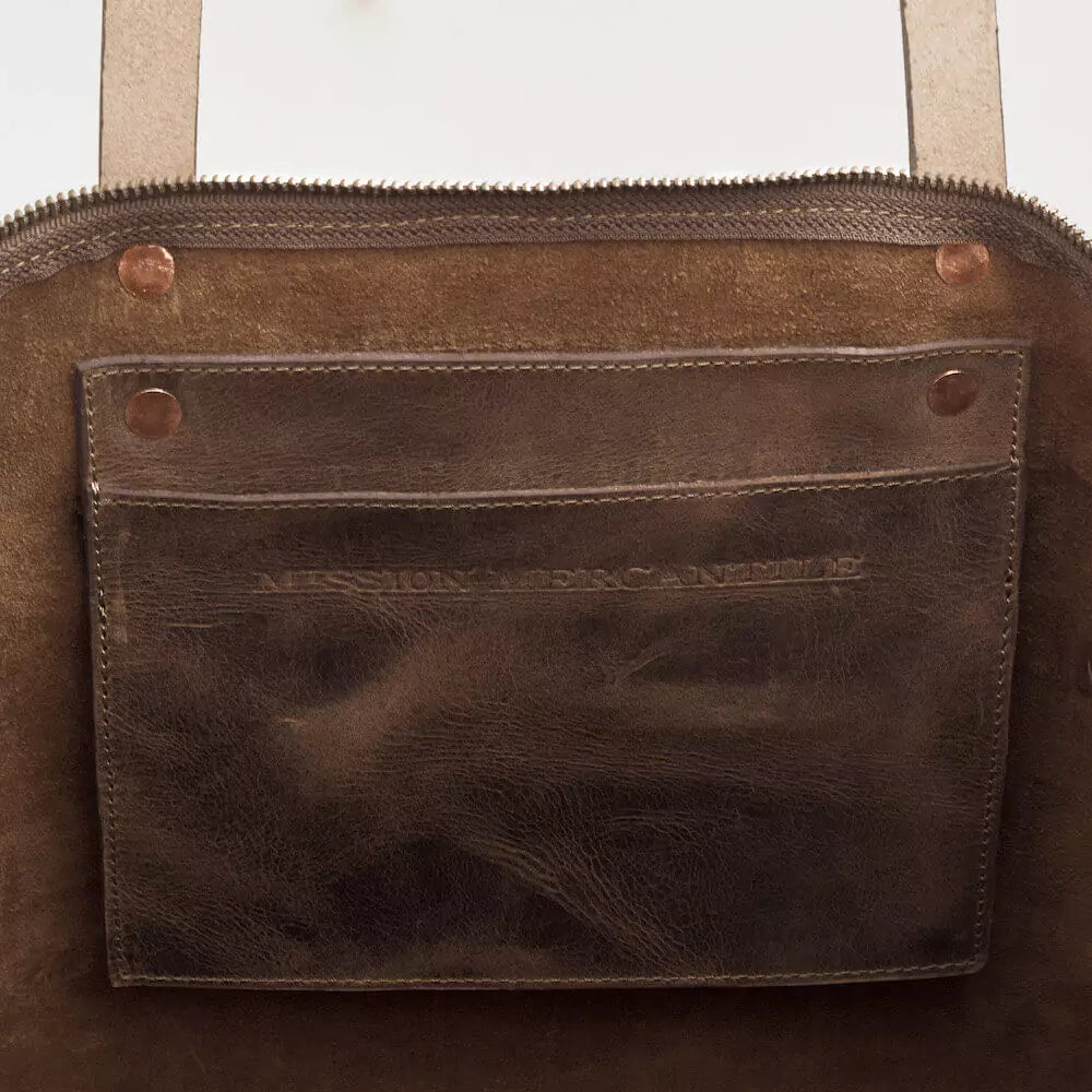 Eden OVERSIZED Leather Tote Bag - Zippered