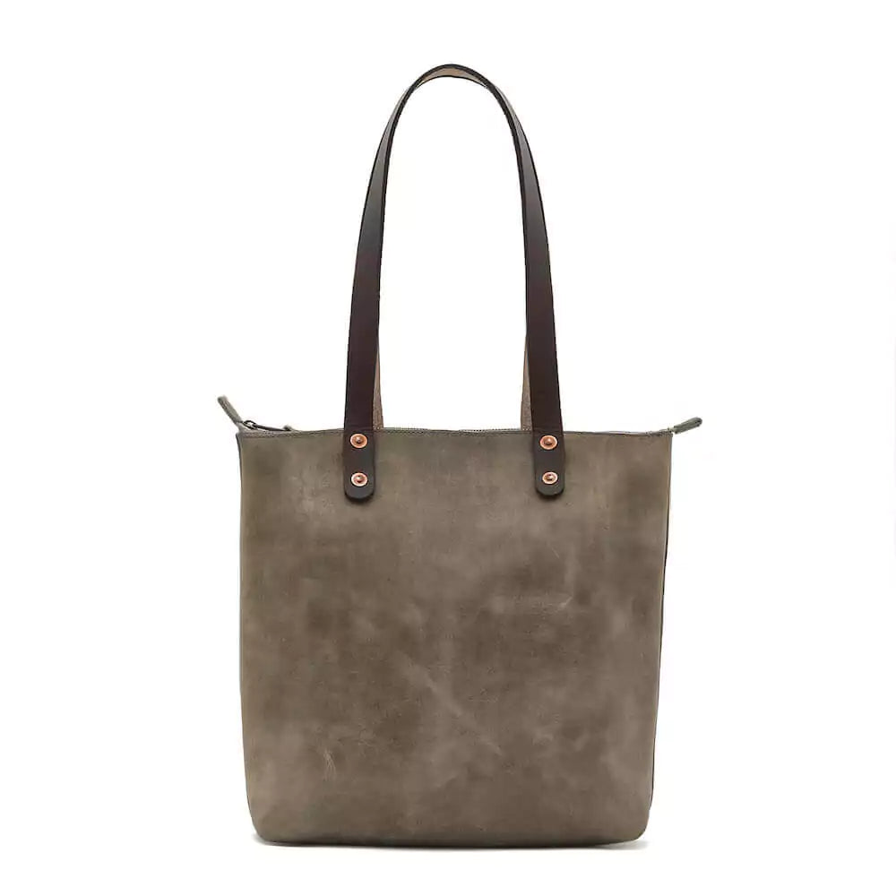 Eden SMALL Leather Tote Bag - Zippered