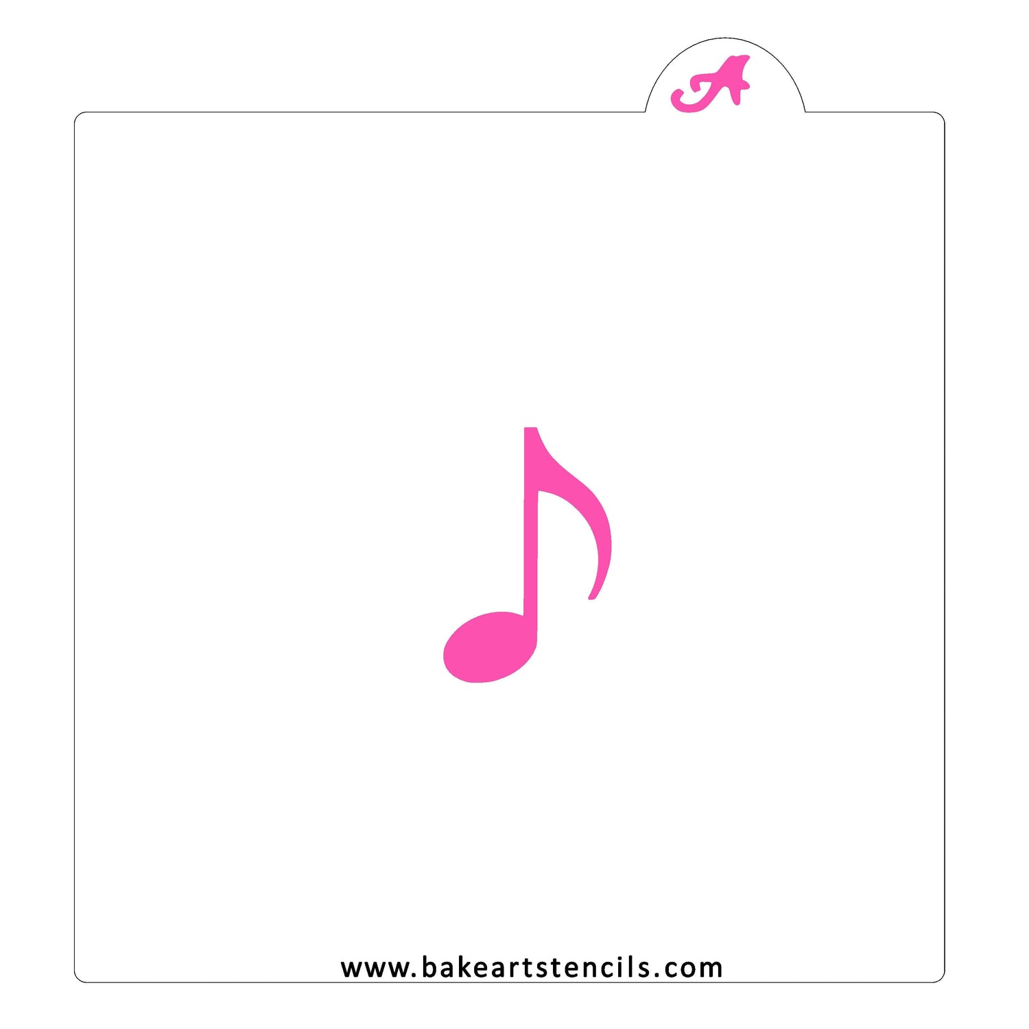 Eighth Music Note Stencil