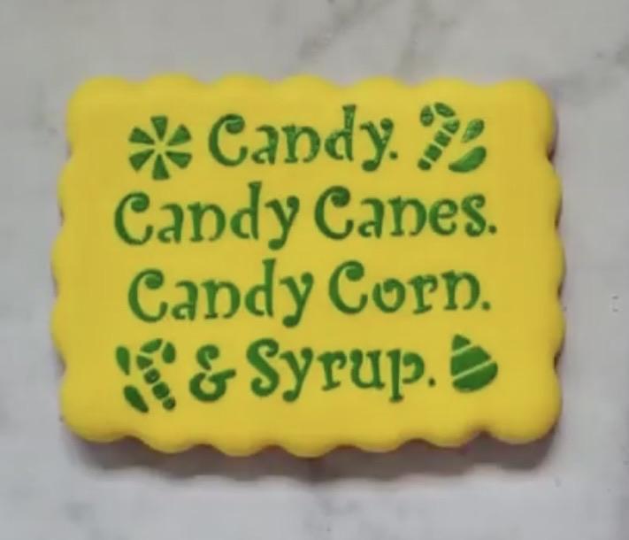 Elf Candy Saying Cookie Stencil