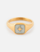 Enamel North Star Ring