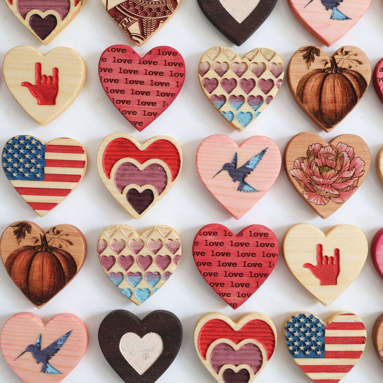 Engraved Heart Magnets