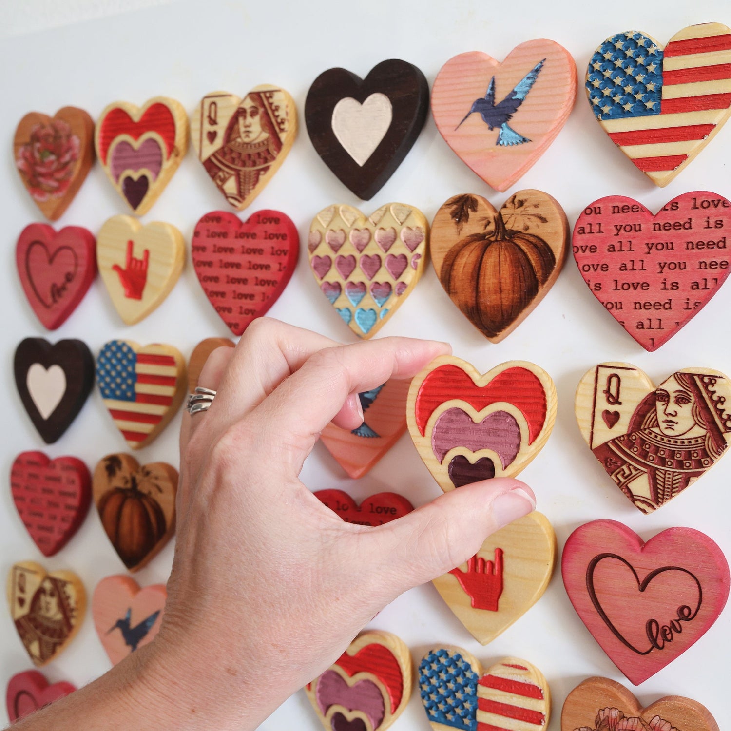 Engraved Heart Magnets