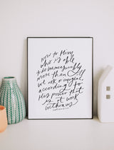 Print: Now to him who is able...
