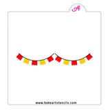 Fiesta Flags Cookie Stencil