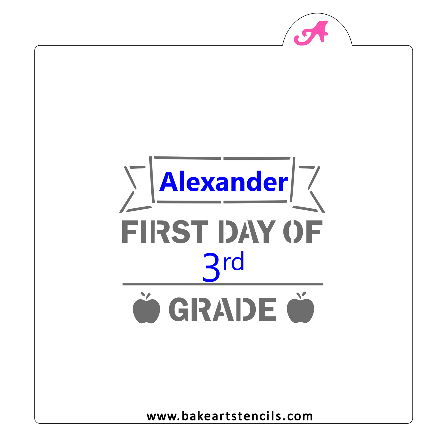 First Day of School Cookie Stencil