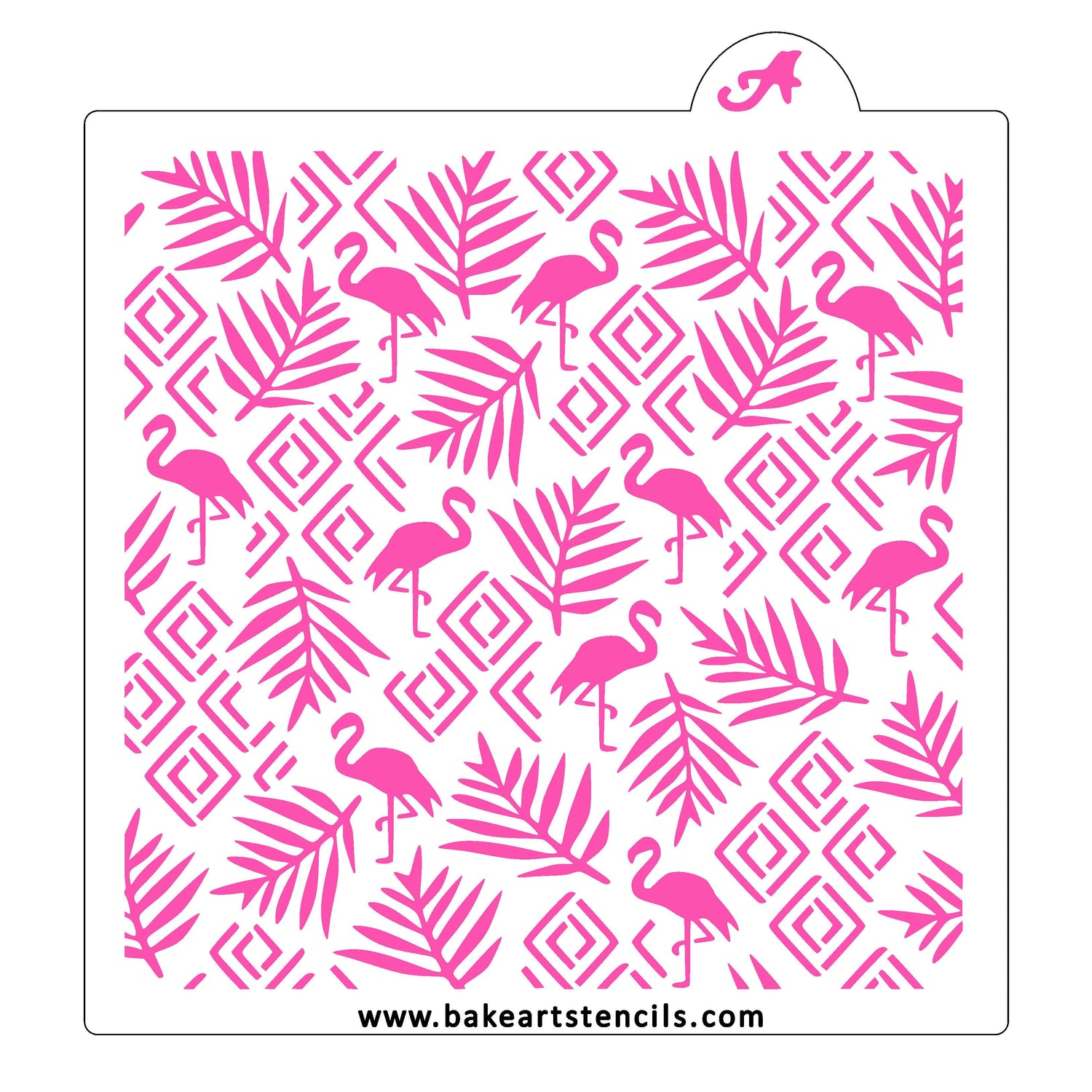 Flamingo Deco Pattern Cookie Stencil