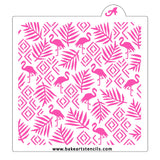 Flamingo Deco Pattern Cookie Stencil