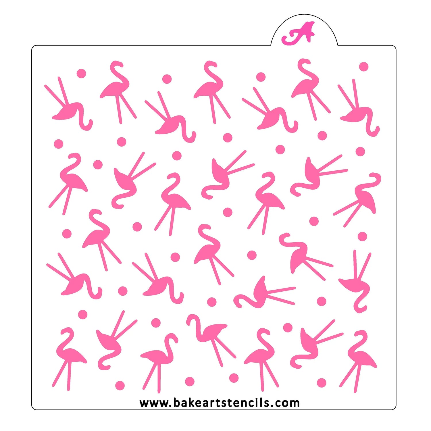 Flamingo Polka Cookie Stencil