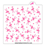 Flamingo Polka Cookie Stencil