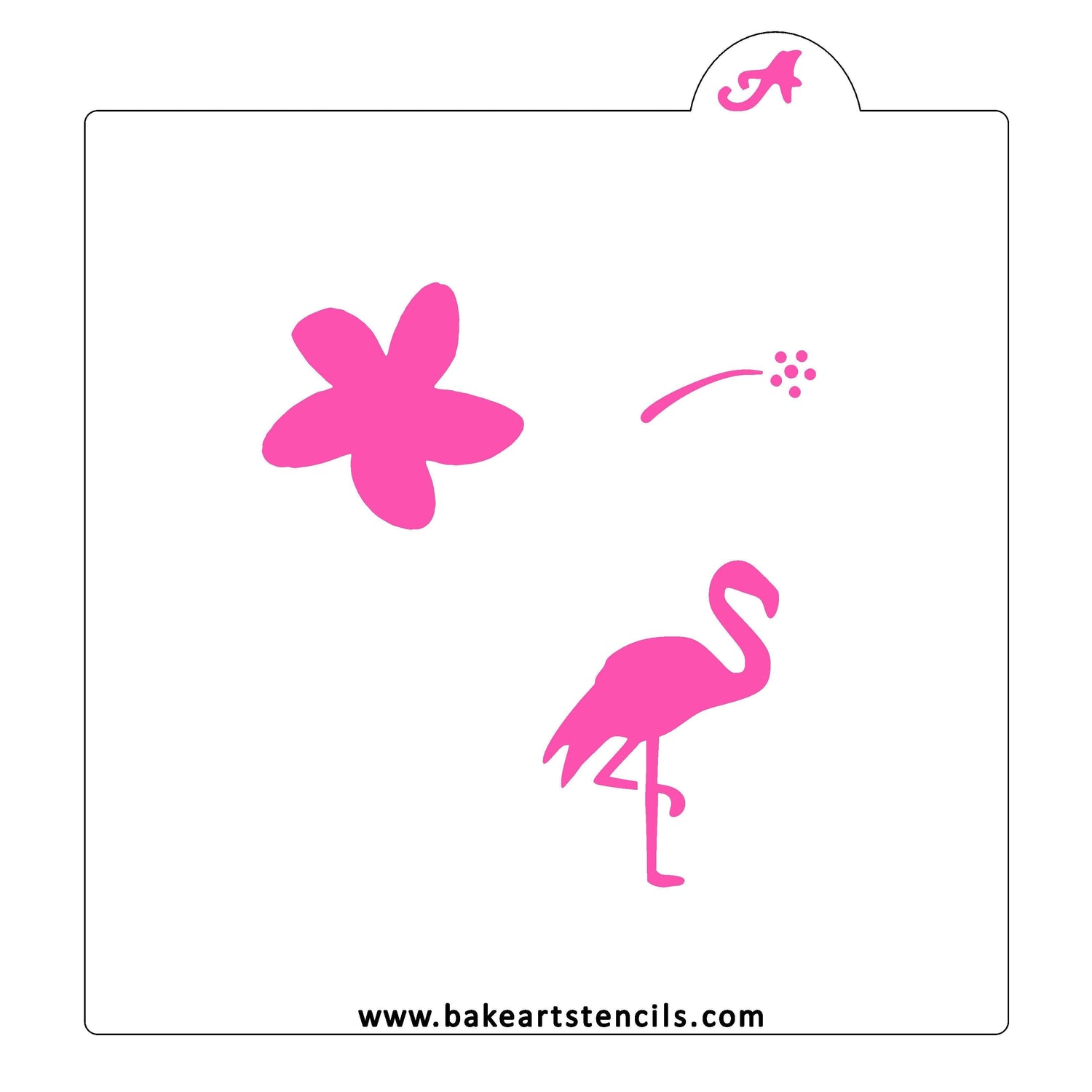 Flower and Flamingo Cookie Stencil