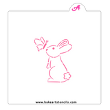 Flutter Bunny PYO Cookie Stencil