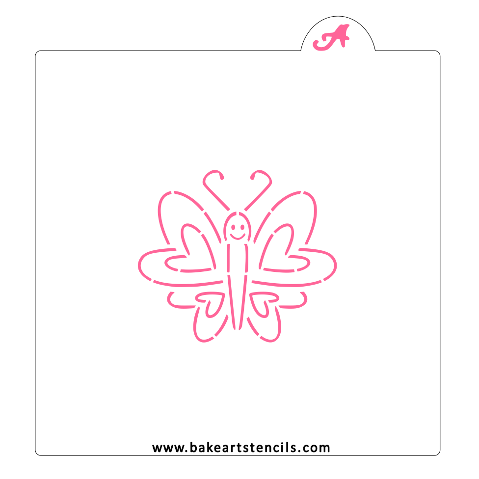 Flutterfly Hearts PYO Cookie Stencil