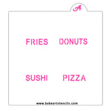 Food Conversation Hearts Cookie Stencil