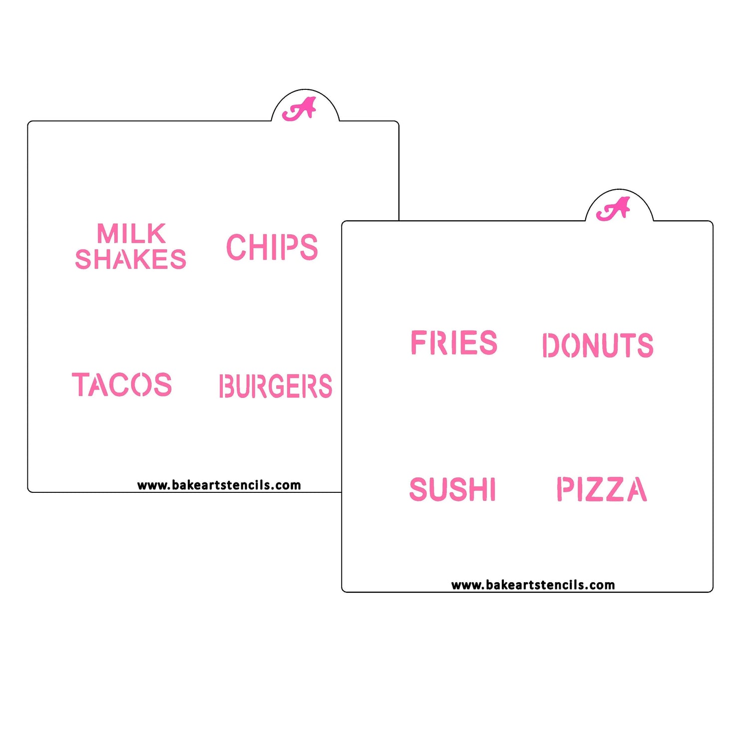 Food Conversation Hearts Cookie Stencil