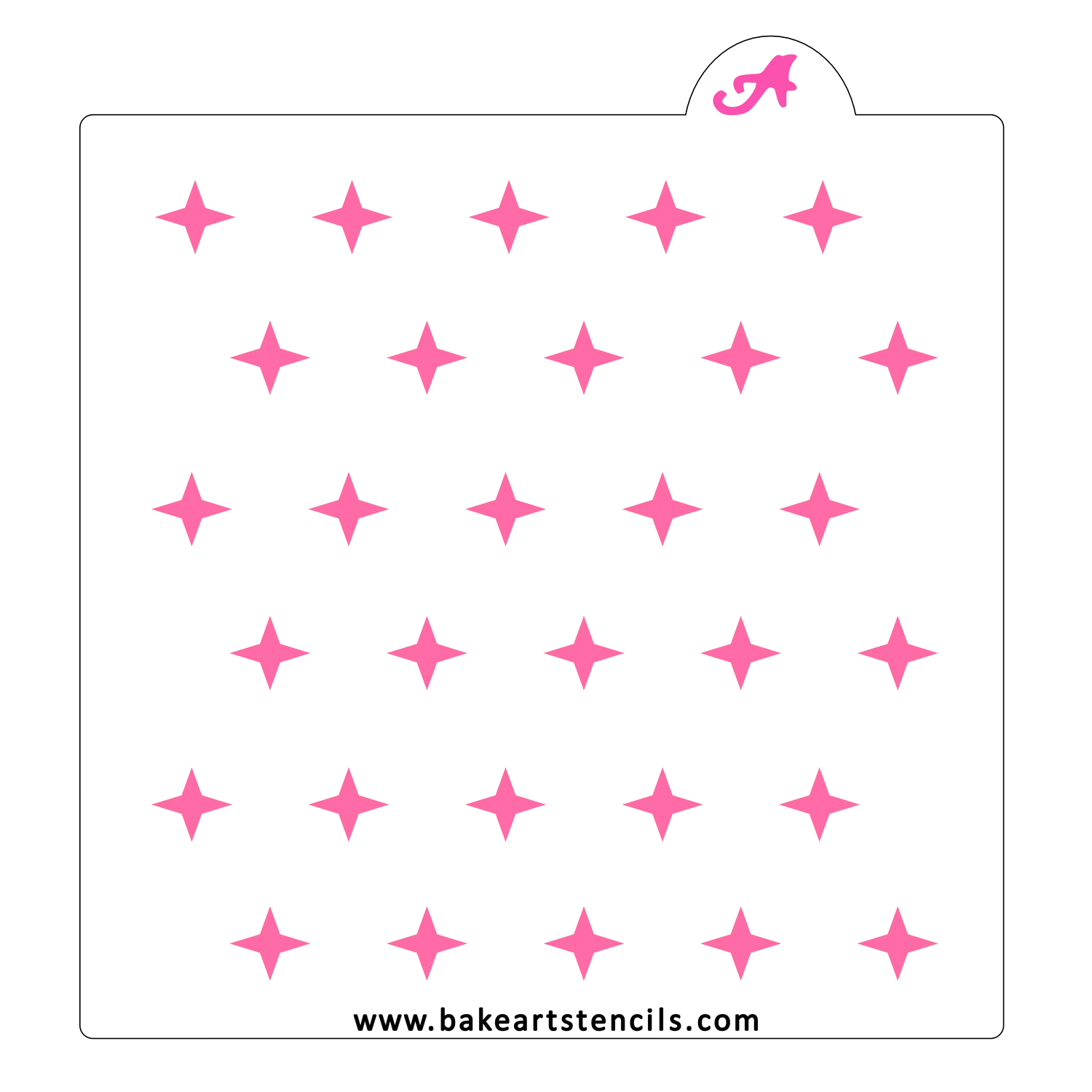 Four Point Stars Pattern Stencil