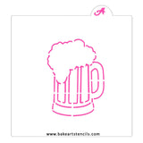 Frothy Beer Mug Cookie Stencil