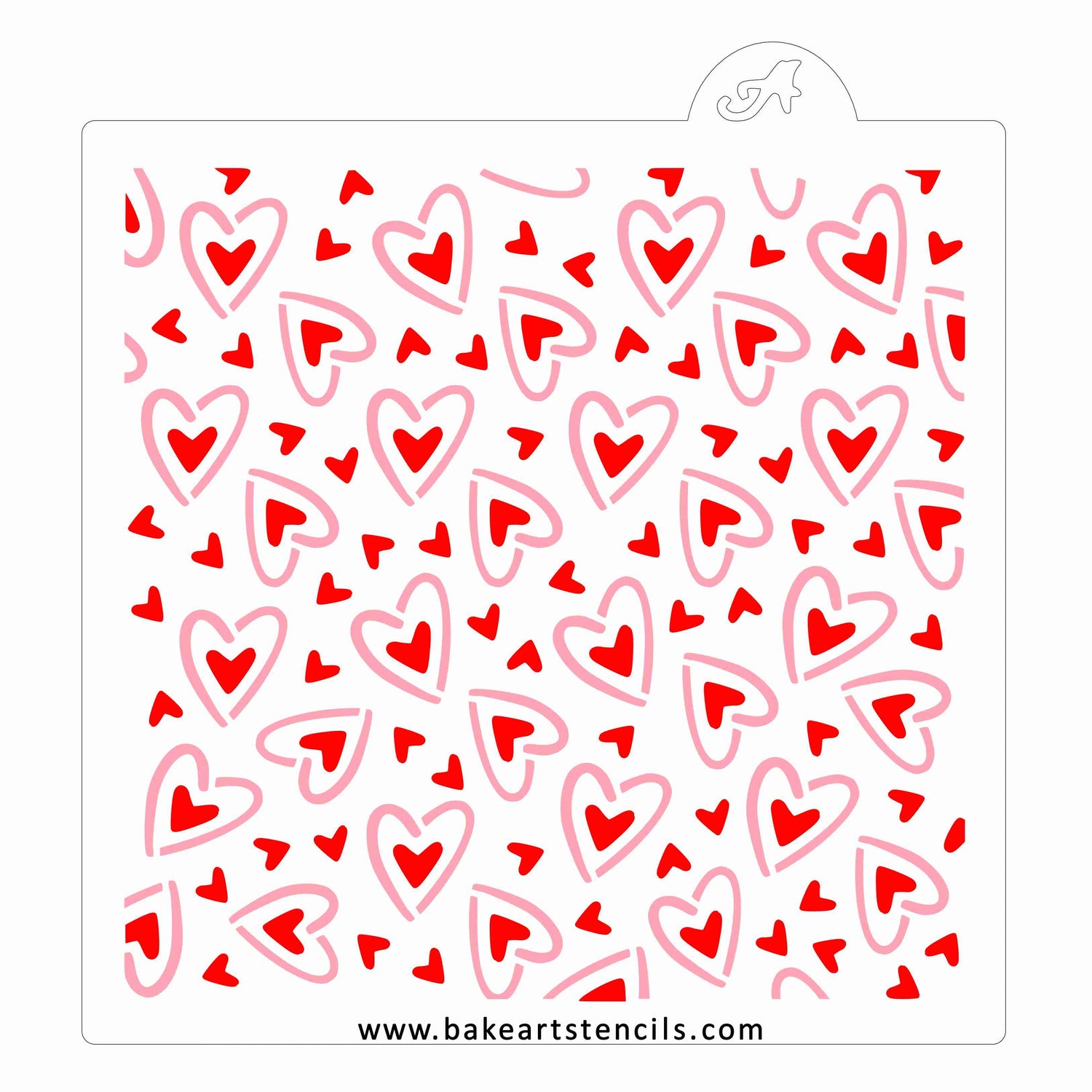Full Hearts Pattern Cookie Stencil