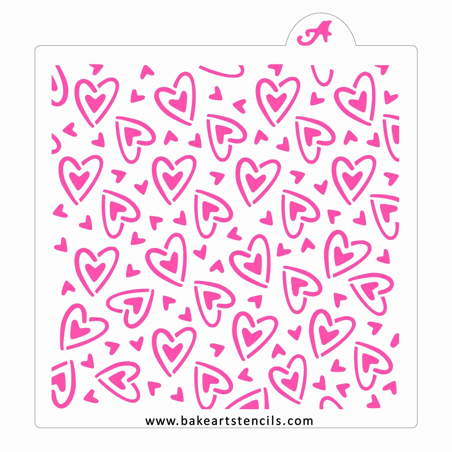 Full Hearts Pattern Cookie Stencil