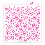 Full Hearts Pattern Cookie Stencil