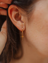 Cross Hoop Earrings