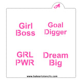 Girl Power Sayings Cookie Stencil