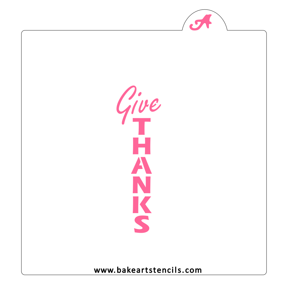Give Thanks Stick Cookie Stencil