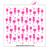 Bar Glasses Stencil
