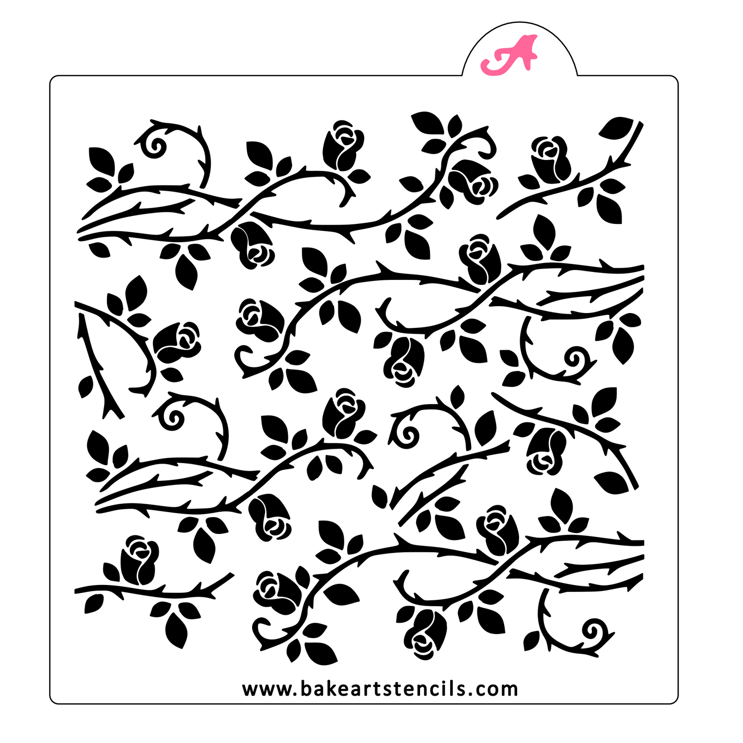 Gothic Rose Pattern Cookie Stencil